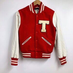 TNA Aritzia Women's Varsity Spee Wool Blend Leather Bomber Varsity Jacket Size S